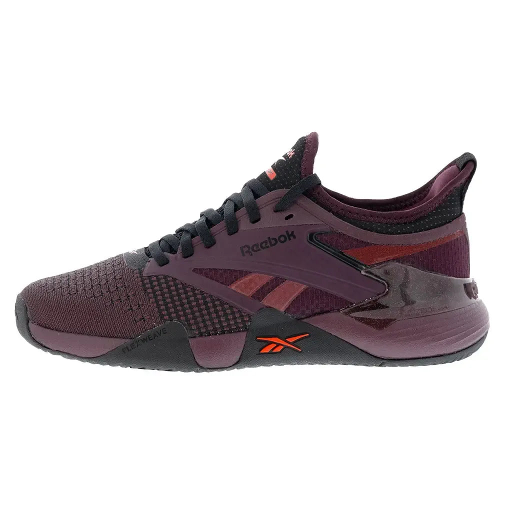 Women's Nano Court Training Shoes Black Cherry and Black