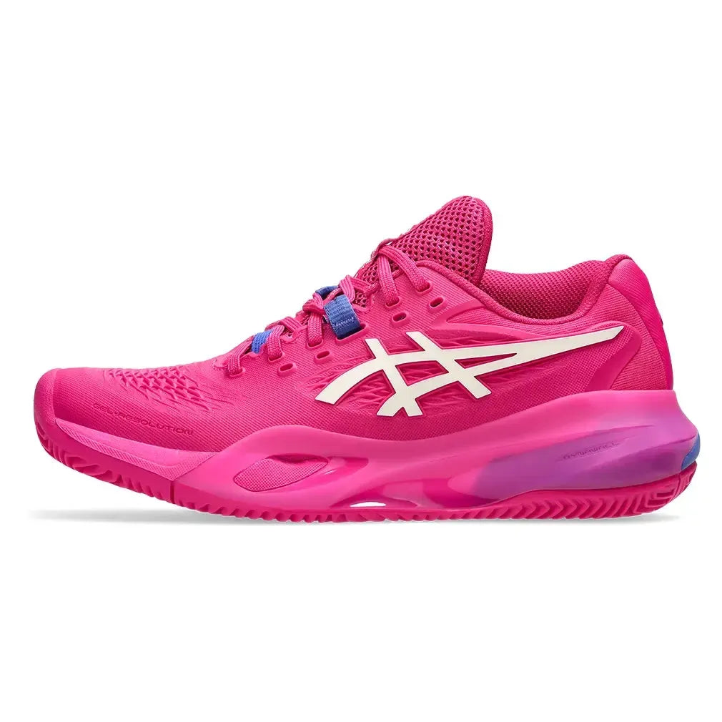 Women's GEL-Resolution X Clay Tennis Shoes Bright Rose and Cream