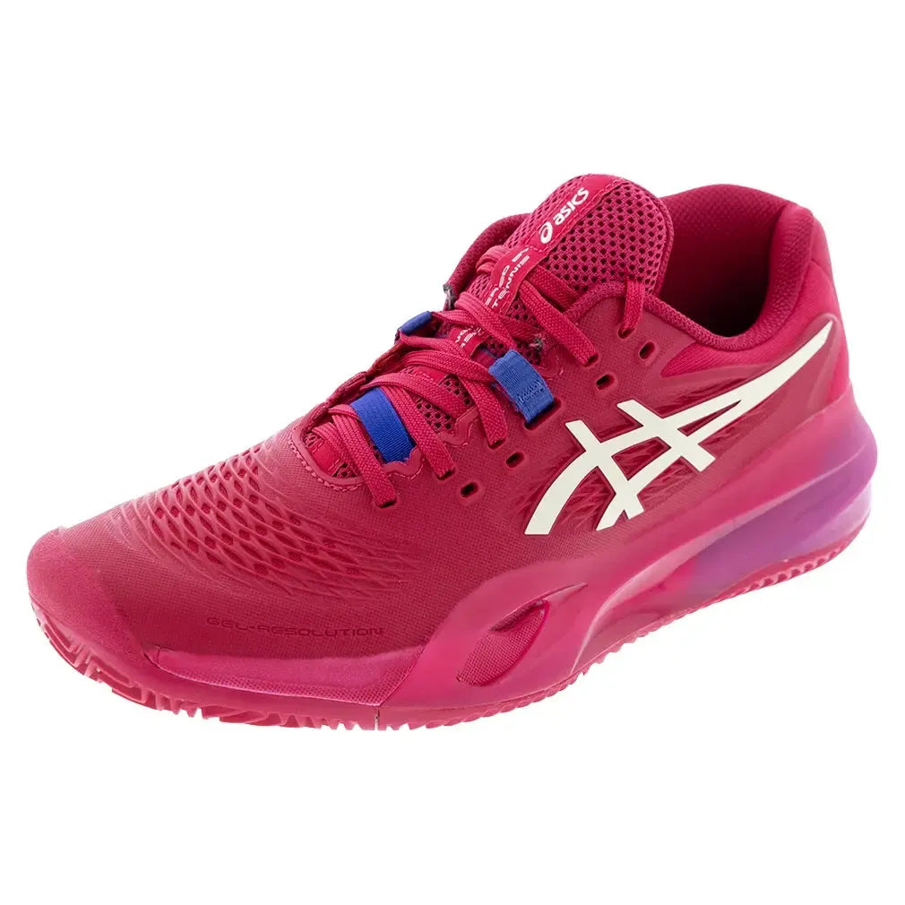 Women's GEL-Resolution X Clay Tennis Shoes Bright Rose and Cream