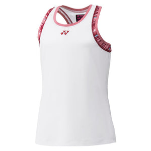 Women`s Tournament Tennis Tank White and Red Apparel Yonex