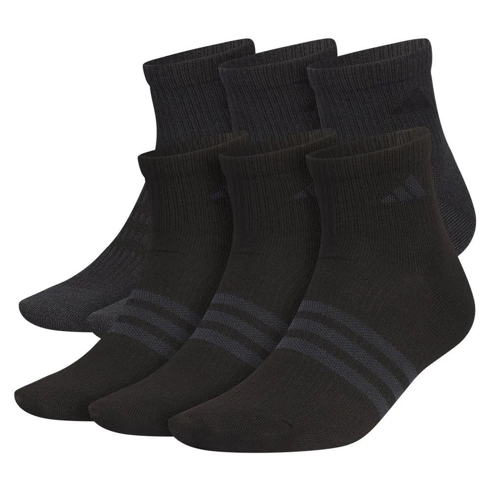 Men's Superlite 3.0 6 Pack Quarter Tennis Socks Black and Night Grey-Socks-Adidas-111246-DEFAULT-L-Tennis Express