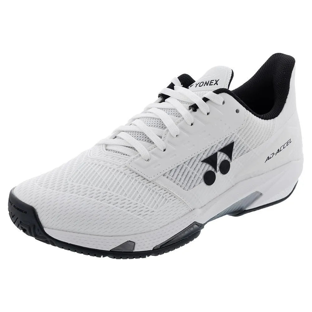 Men's Power Cushion AD-Accel All Court Tennis Shoes White and Black