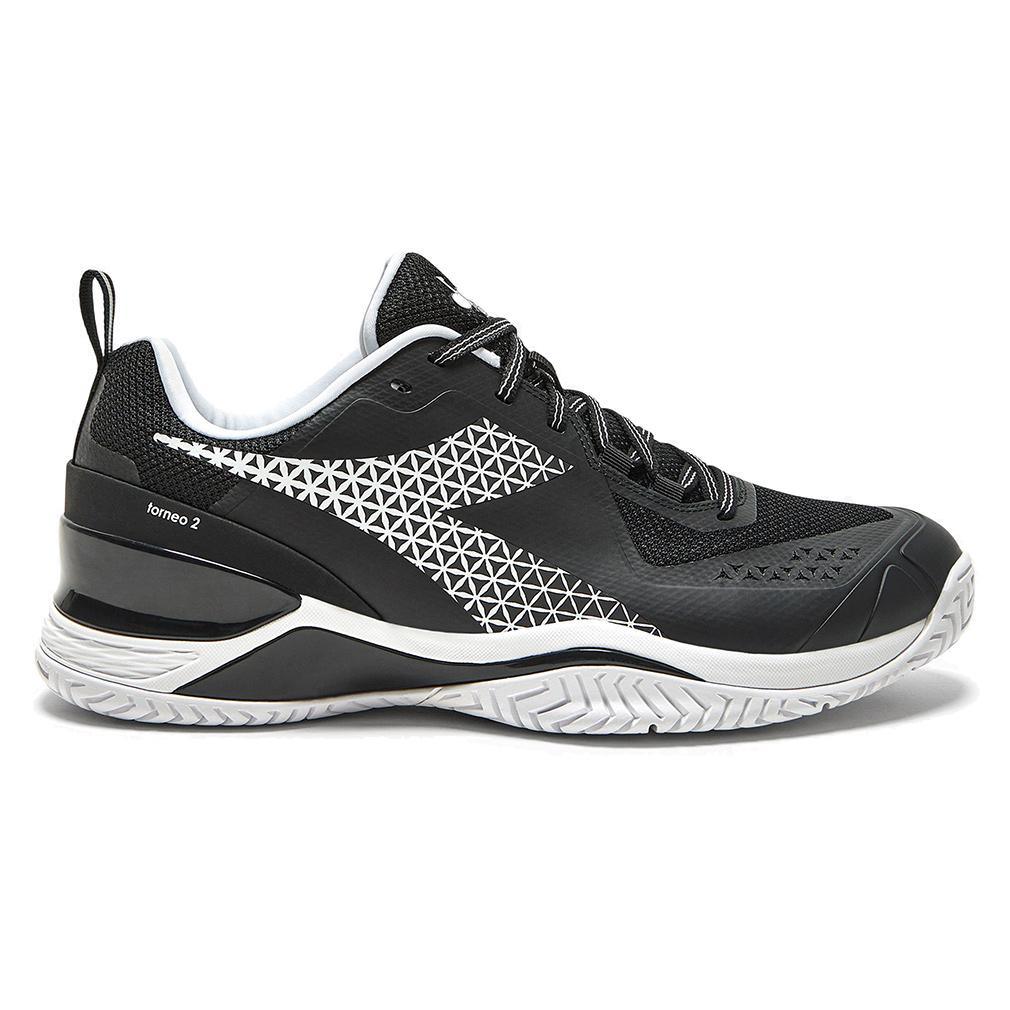 Men's Blushield Torneo 2 AG Tennis Shoes Black and White Footwear Diadora