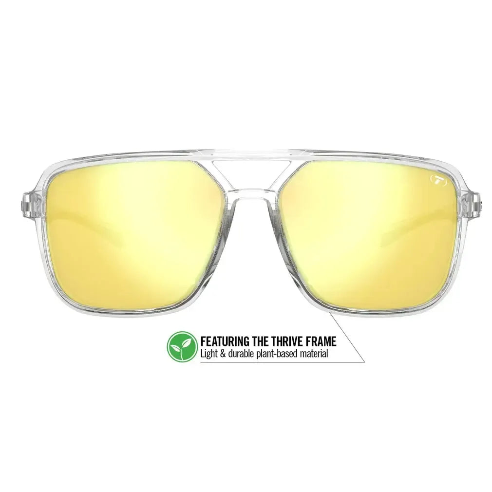 Salto Sunglasses Crystal Clear and Smoke Yellow Mirror Lenses