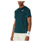 Men`s Match ACTIBREEZE Short Sleeve Tennis Top Saxon Green Apparel Asics