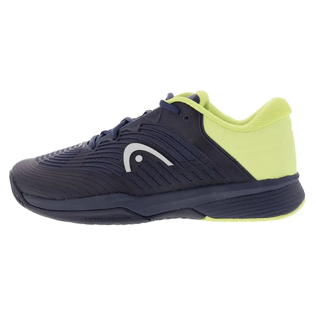 Juniors Revolt Pro 4.5 Tennis Shoes Navy and Lime