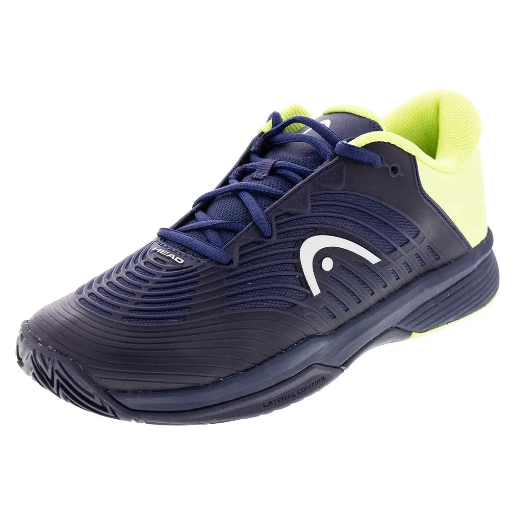 Juniors Revolt Pro 4.5 Tennis Shoes Navy and Lime