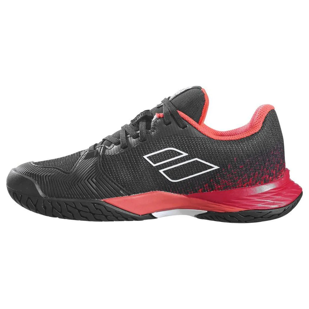 Juniors' Jet Mach 3 All Court Tennis Shoes Black and Poppy Red-Footwear-Babolat-32F23648-2017F23-2-Tennis Express