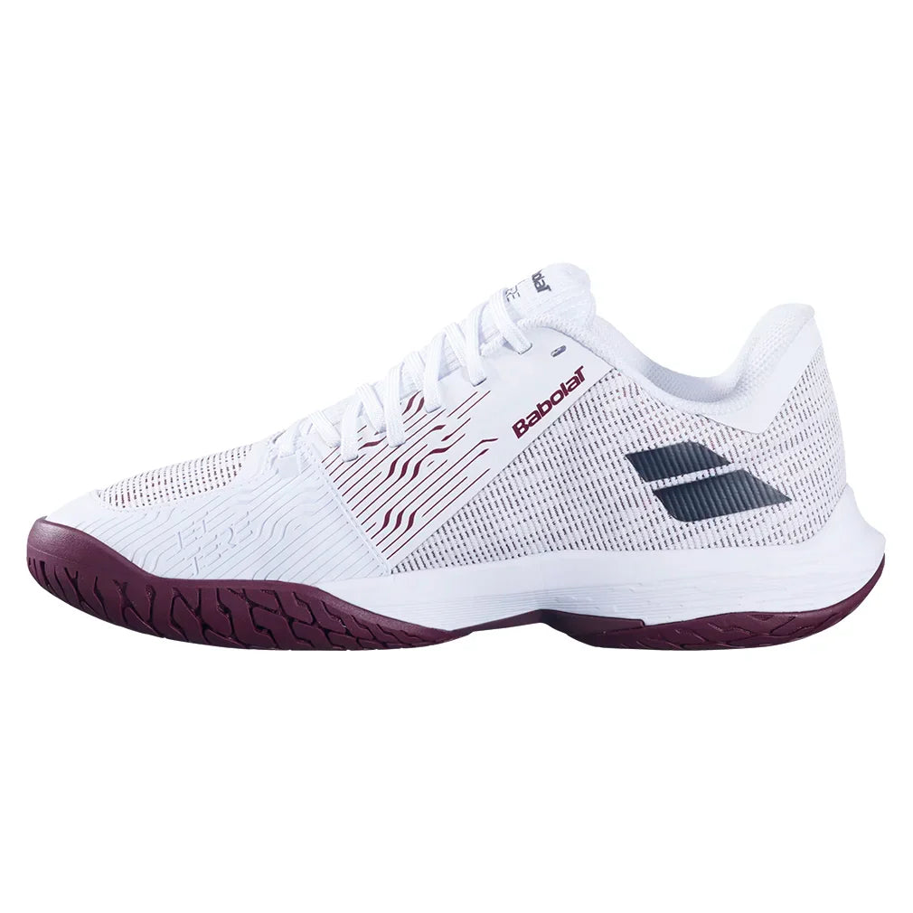 Mens Jet Tere 2 All Court Tennis Shoes White and Port Royale Footwear Babolat