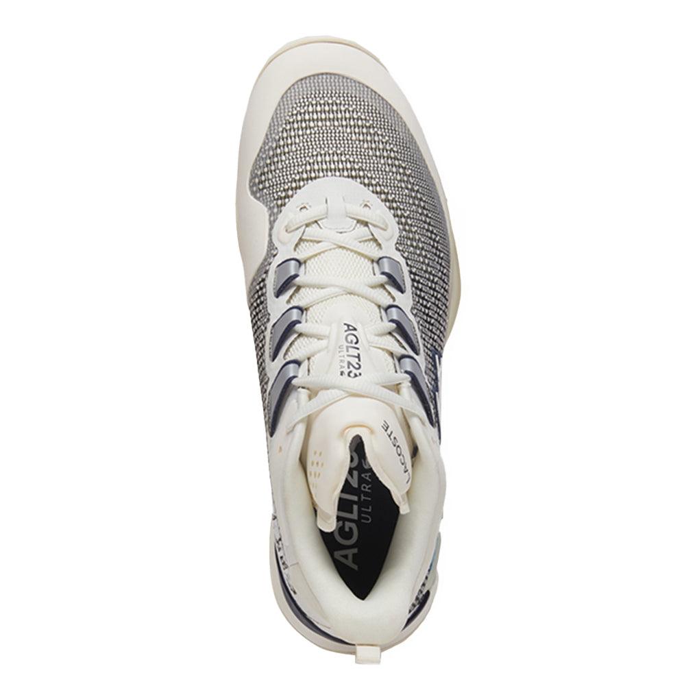 Men`s AG-LT23 Ultra Tennis Shoes Off White and Navy Footwear Lacoste