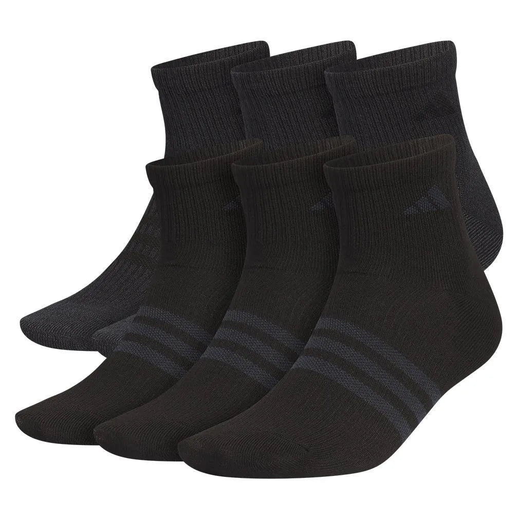 Men's Superlite 3.0 6 Pack Quarter Tennis Socks Black and Night Grey-Socks-Adidas-5157850-S24-1-Tennis Express