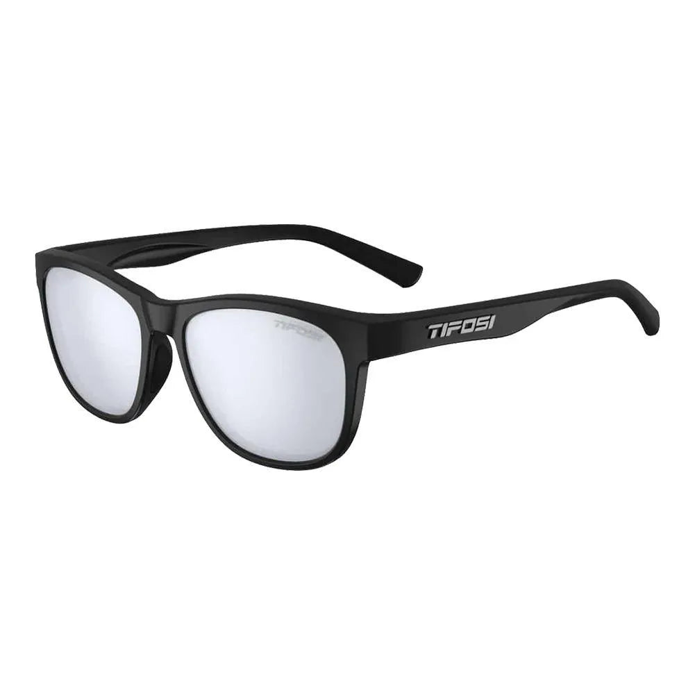 Swank Sunglasses Satin Black with Smoke Bright Blue Lenses