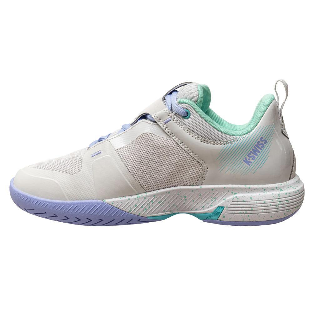 Women`s Ultrashot Team Tennis Shoes Nimbus Cloud and Neon Purple Footwear K-Swiss