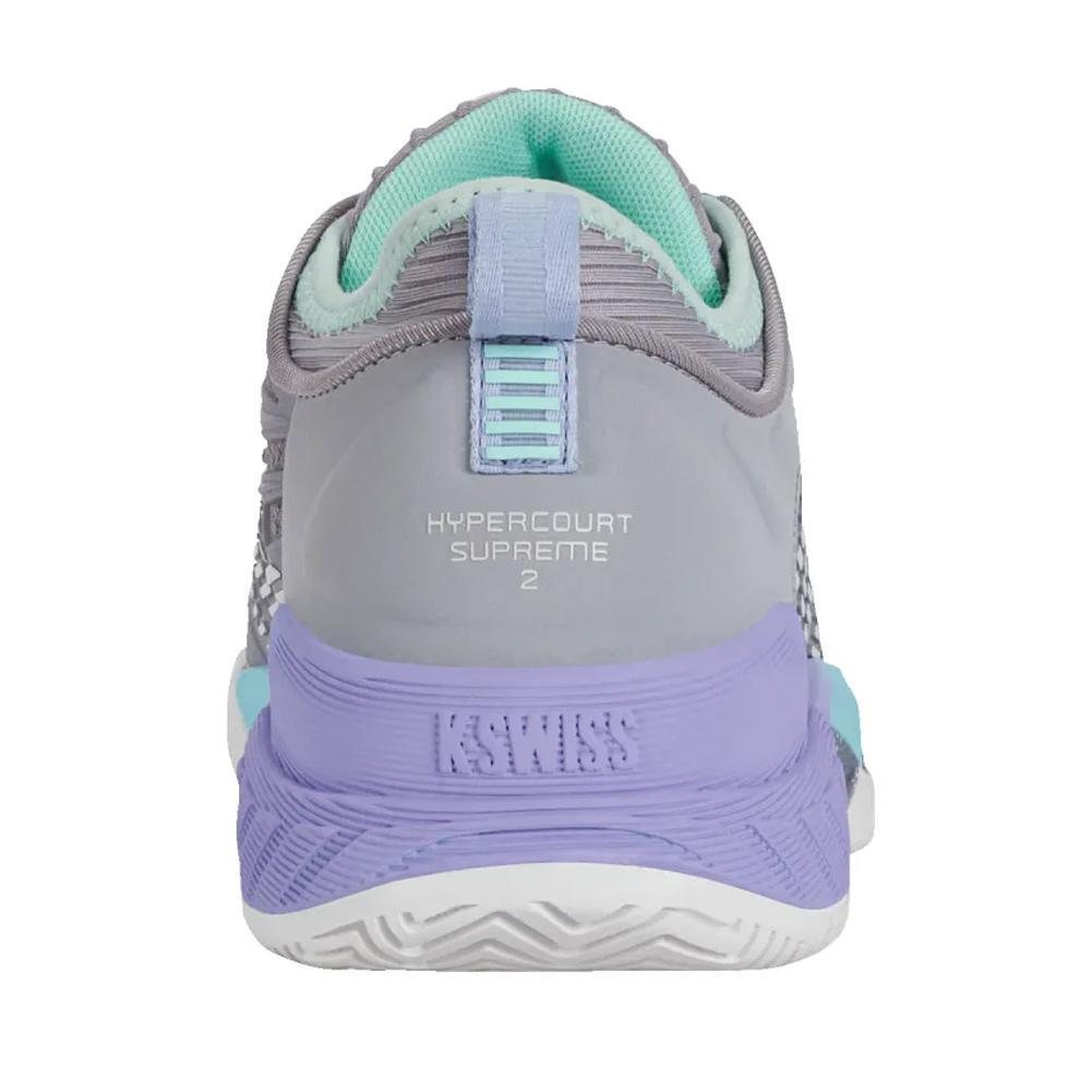 Women`s Hypercourt Supreme 2 Tennis Shoes Lilac Gray and Nimbus Cloud Footwear K-Swiss