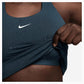 Women`s Swoosh Medium-Support Padded Sports Bra Tank Armory Navy and White Apparel Nike