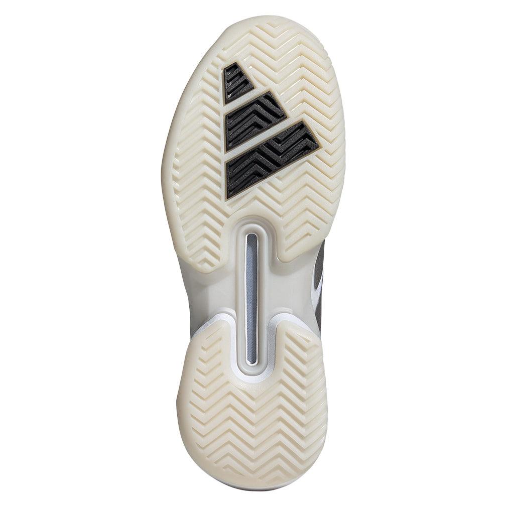 Women`s Adizero Ubersonic 5 Tennis Shoes White and Silver Metallic Footwear Adidas