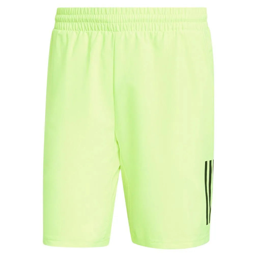 Mens Club 3 Stripe 9 Inch Tennis Short Lucid Lemon