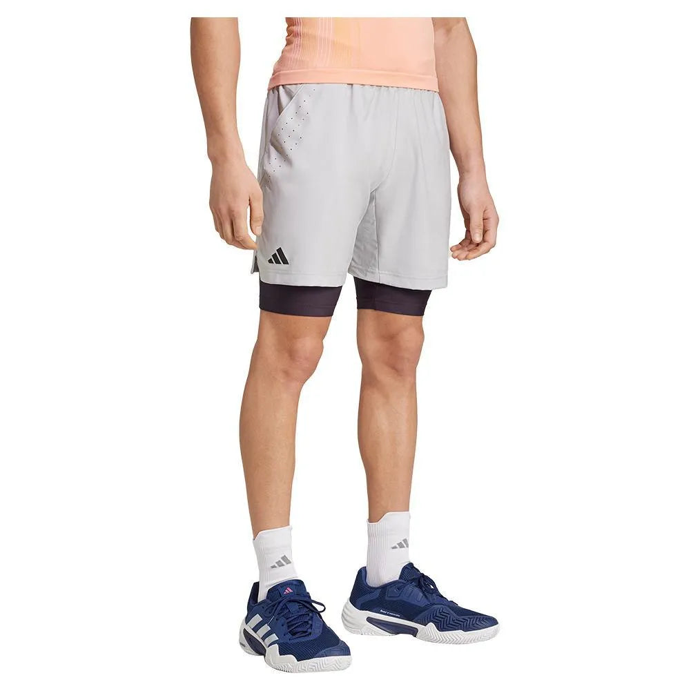 Mens Short and Tight Tennis Set Grey