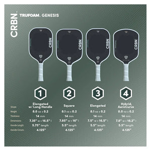 CRBN 4 Trufoam Genesis Pickleball Paddle Racquets Crbn Pickleball