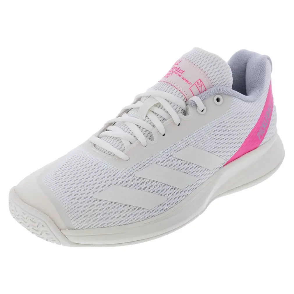 Women's Courtflash Pickleball Shoes White and Lucid Pink
