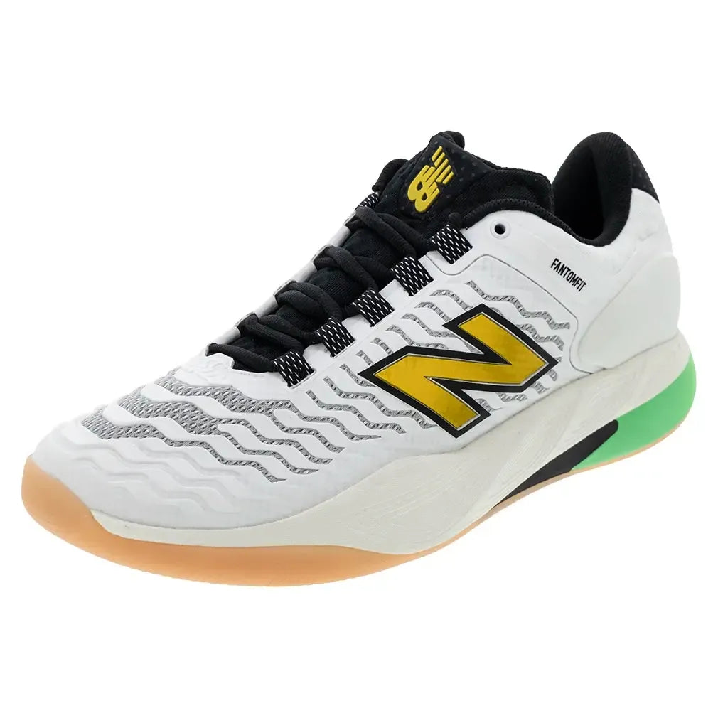 Men's Fresh Foam X CT-Rally v2 D Width Tennis Shoes White and Metallic Gold