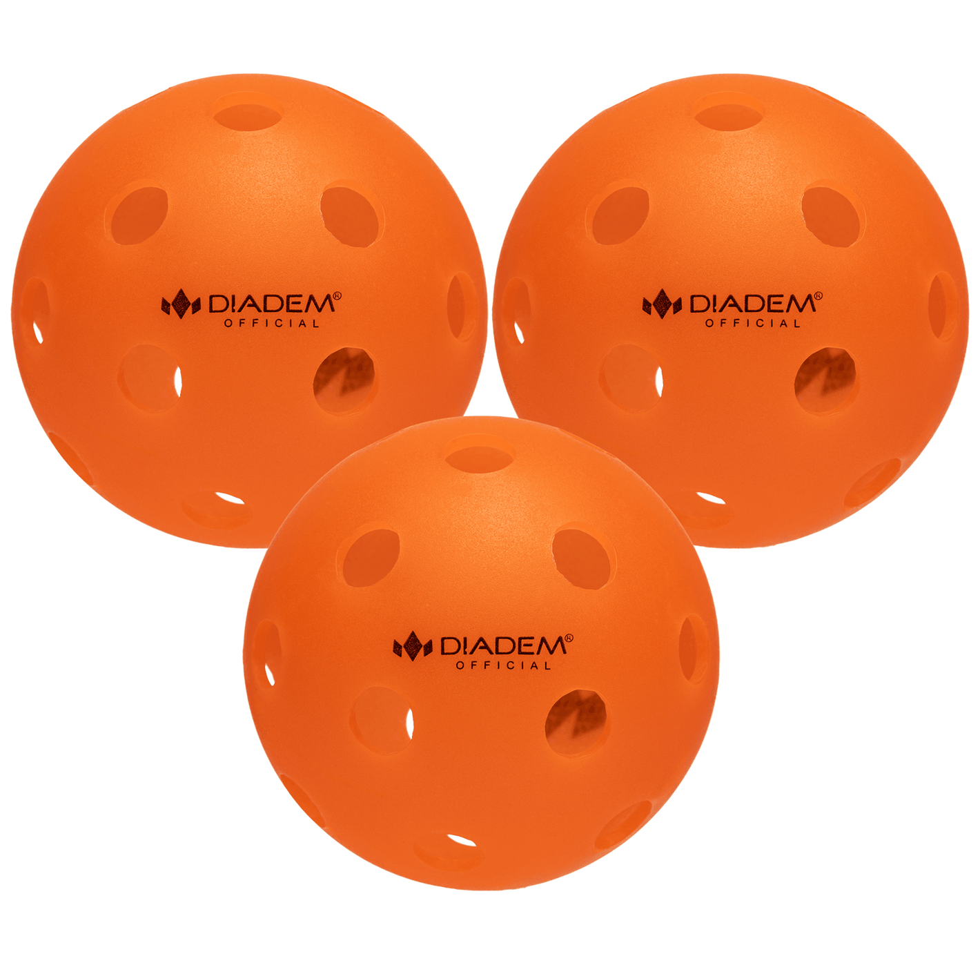 Power 3 Pack Indoor Pickleball Balls Orange Diadem