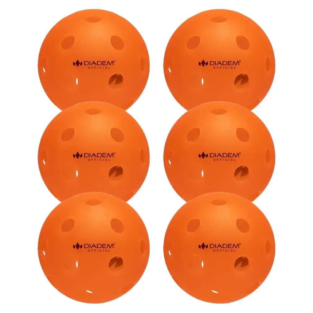 6 Pack Indoor Pickleball Balls Orange
