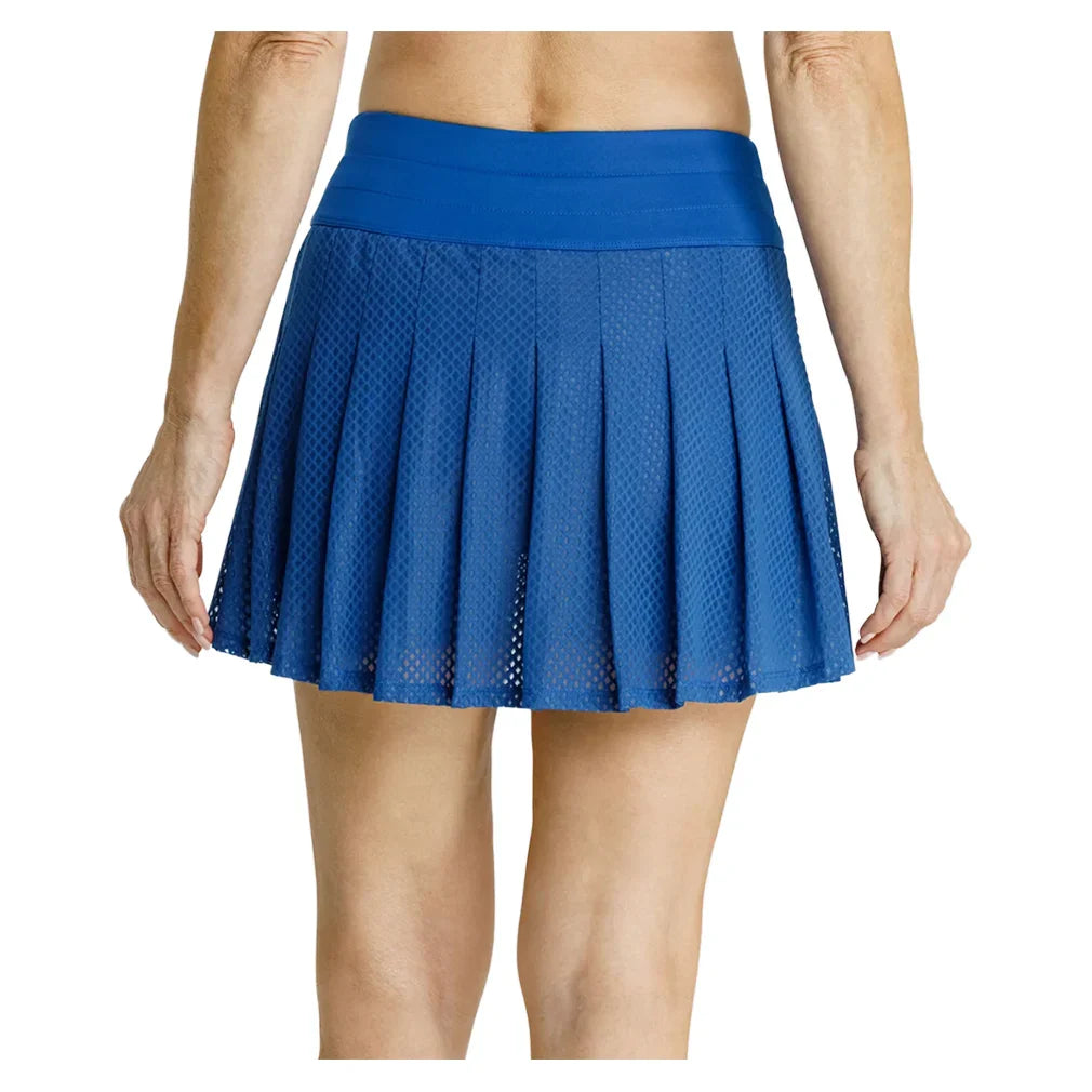 Women`s Kelli 14.5 Inch Pleated Pickleball Skort Monaco Blue Apparel Spin-It
