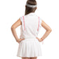 Girl's Classic Stripes Tie Tennis Polo White Apparel Lucky In Love