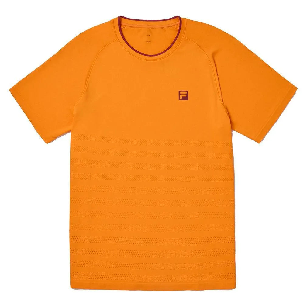 Men's Center Court Ace Seamless Tennis Crew Oriole and Tibetan Red