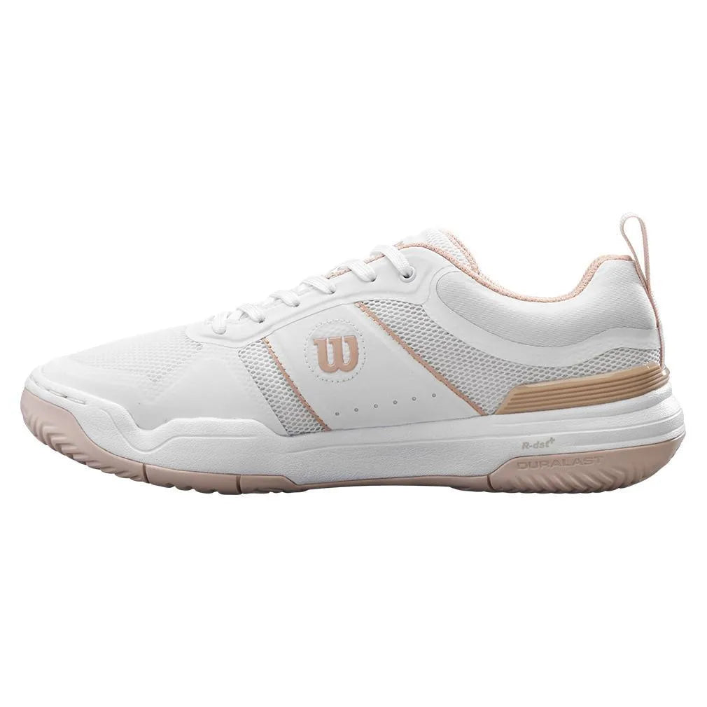 Women's Pickle Pro Pickleball Shoes White and Cameo Rose