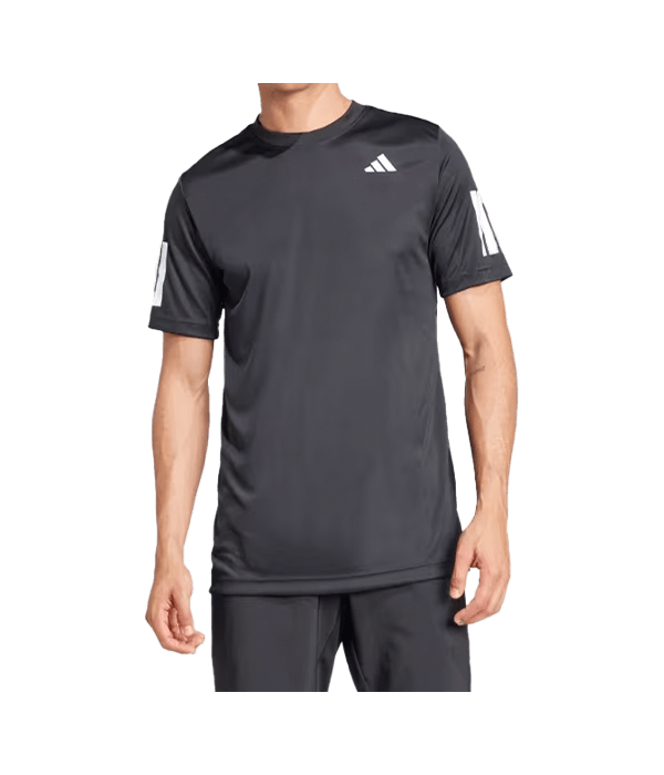 T shirt Adidas Club 3STR Tee Black 2025 Padel Clothes Adidas