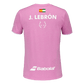 T shirt Babolat Crew Neck Pink Logo White 2025 Juan Lebrón Padel Clothes Babolat