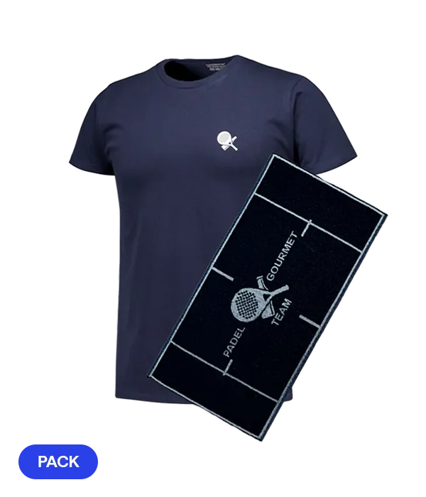 Pack Padel Team Gourmet: Camiseta Gourmet Azul Men + Toalla