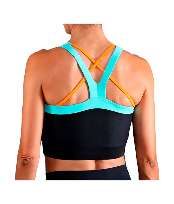 Top Endless Crop Negro/Aqua 2025